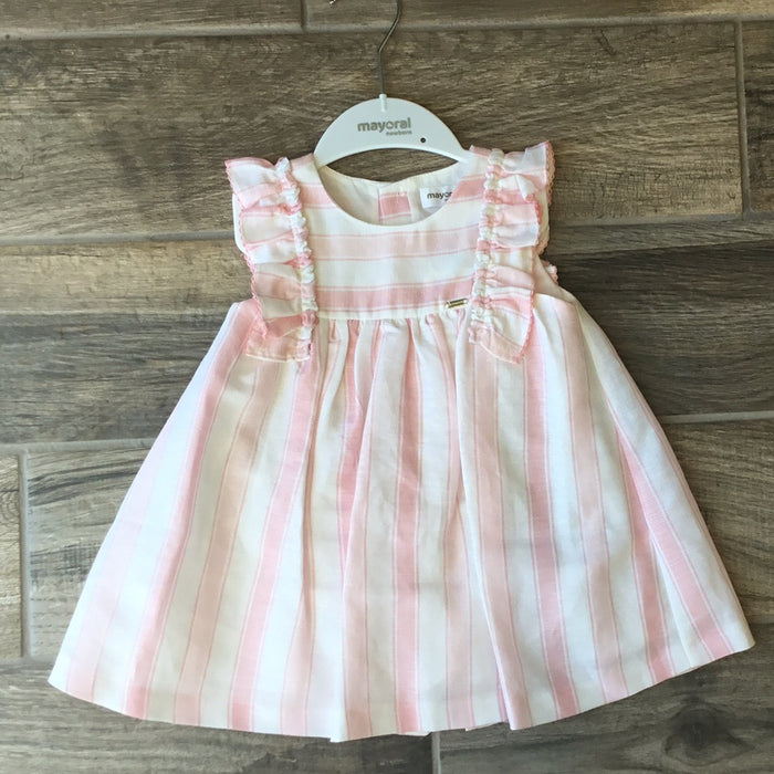 Striped Pink Linen Dress 1829