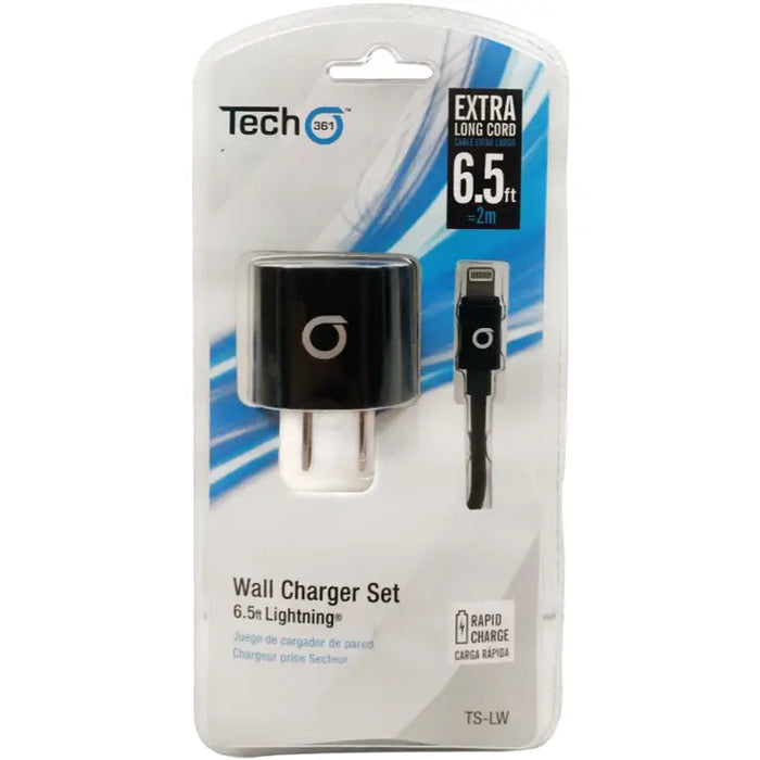 Wall Charger With iPhone Rapid Charge Cord 2M/6.5FT