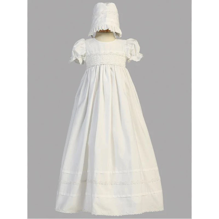 Smocked Bodice Cotton Long Gown