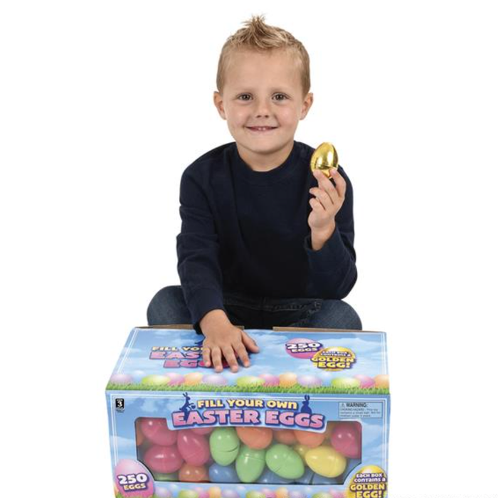 250 Count Box of Plastic Easter Eggs