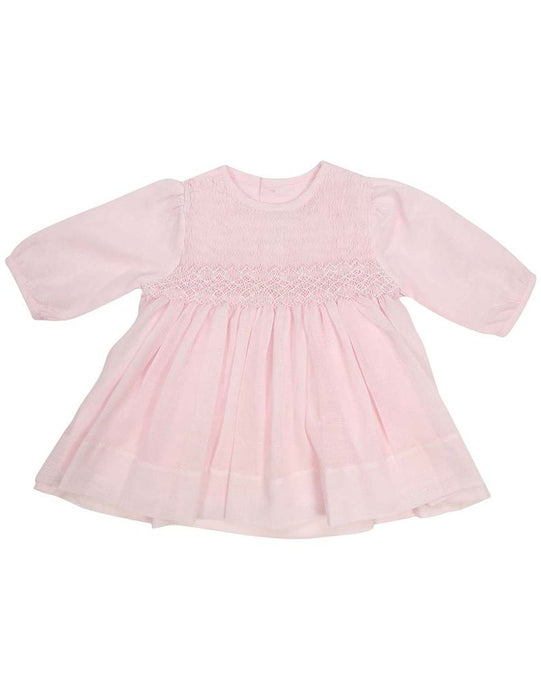Hand Smocked/Embroidered Cotton Voile Dress