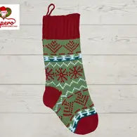 Colorful Knit Christmas Stocking