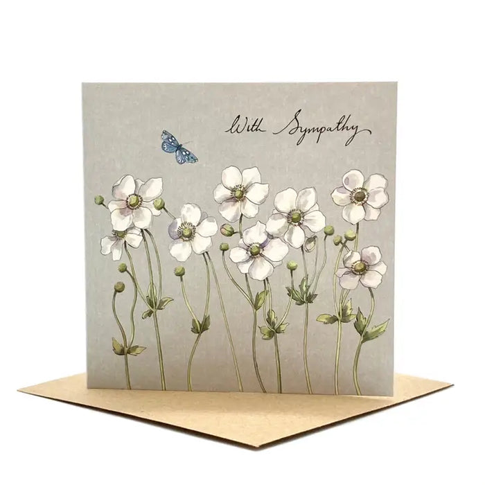 With Sympathy Card (Anemone Flowers)