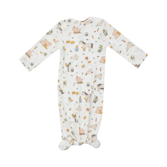 Farm Babies Knotted Gown Angel Dear 0-3M