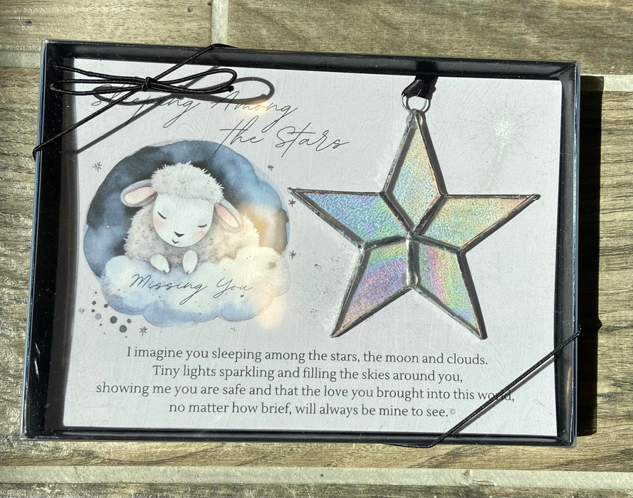 "Sleeping Among Stars" Stained Glass Star Bereavement Gift