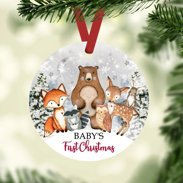Baby's First Christmas Winter Woodland Animals Ornament