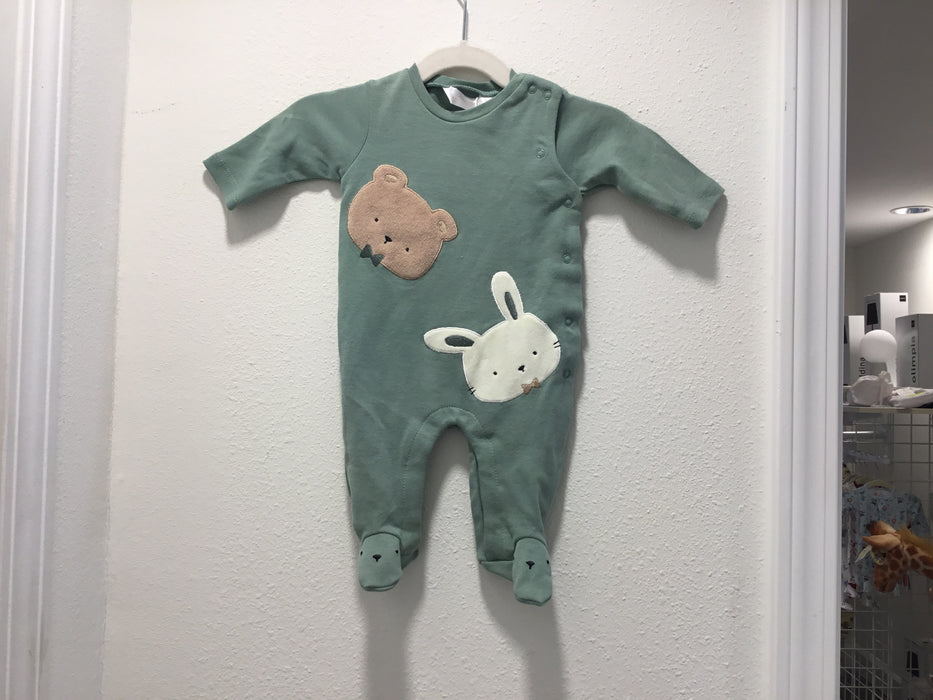 2628 Green Bear and Bunny Footie
