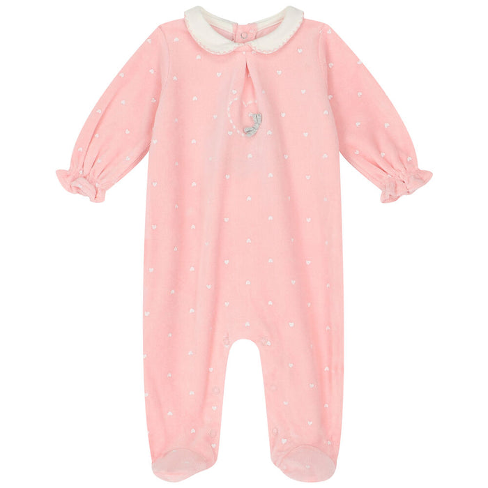 Baby Pink Velour Onesie - 2736