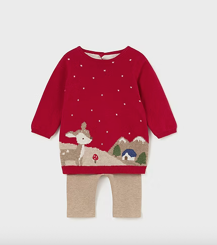 2703 Deer and Mountains Top and Legging Set