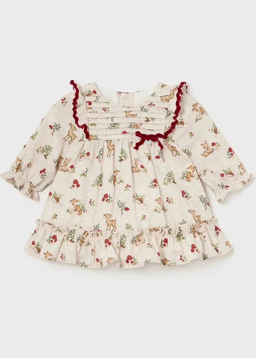 2887 Beige Woodland Creatures Dress