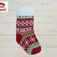 Colorful Knit Christmas Stocking