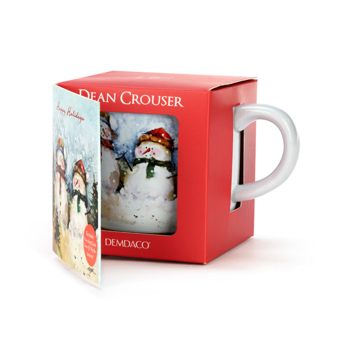 Snowmen Winter Scene Mug and Card Set