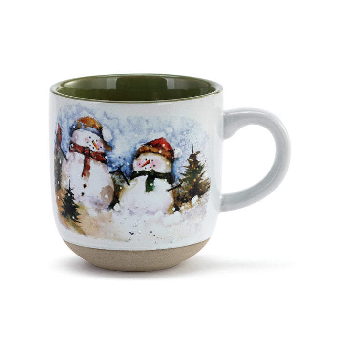 Snowmen Winter Scene Mug and Card Set