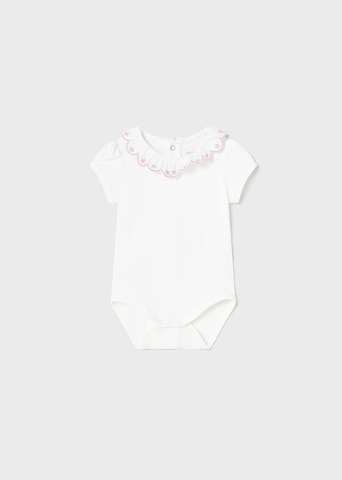 White Bodysuit With Pink Detailing 1733