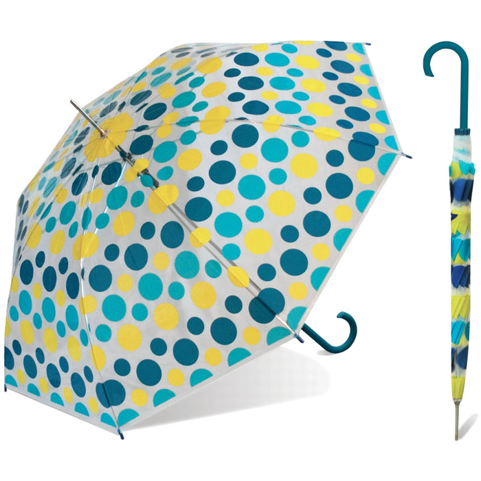 46" Auto Clear POE Fashion Stick Umbrella-Assorted Prints