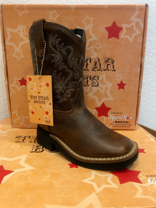 Western Cowboy Tan Boot with Color Trim