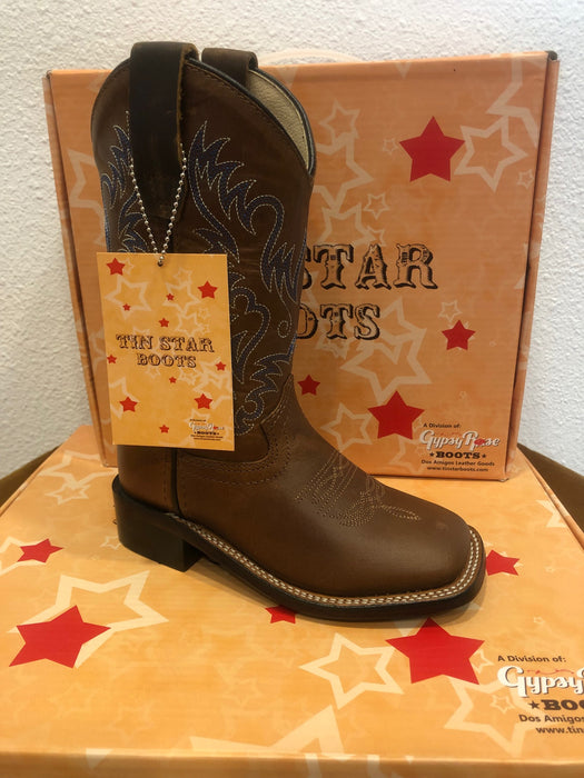 Western Cowboy Tan Boot with Color Trim