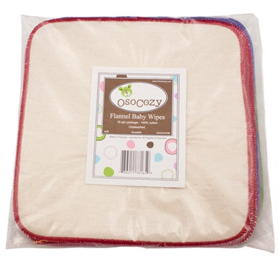 OsoCozy Flannel Wipes-Unbleached