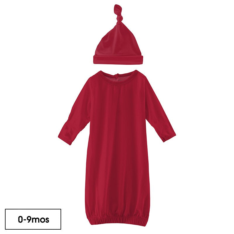 Bamboo Ruffle Layette Gown Set - Scarlet