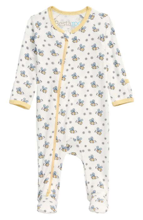 Busy Bees Footie With Zipper