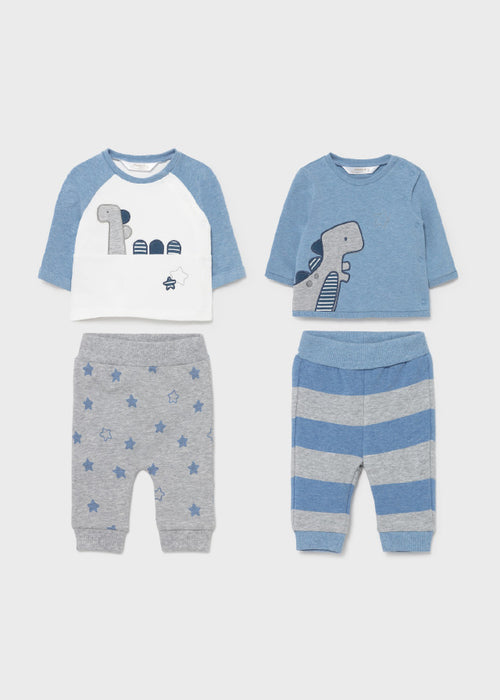 Blue and Grey Dino Shirt and Pant Set - 2690