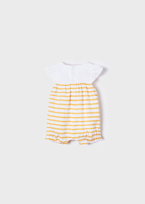 Stripe Romper With Bee And Flower 1618